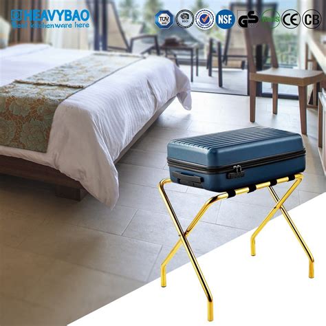 Heavybao Metal Baggage Shelf Guest Room Stainless Steel Folding Luggage