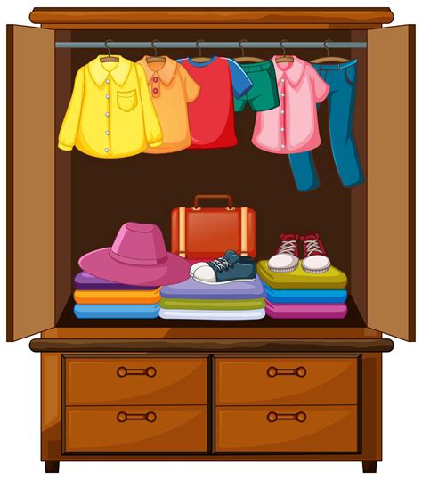 Clothes In The Wardrobe 1845105 Vector Art At Vecteezy