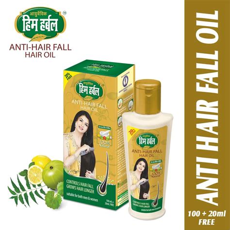 Natural Ingredients Him Herbal Ayurvedic Anti Hair Fall Hair Oil 100ml 20ml Box Packaging