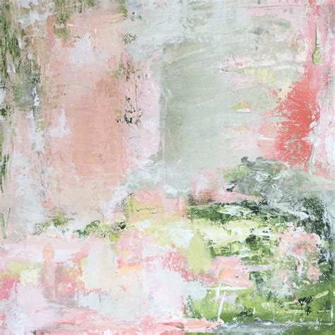 Pastel Pink Green Abstract Wall Art Original Canvas By Paint Me Happy