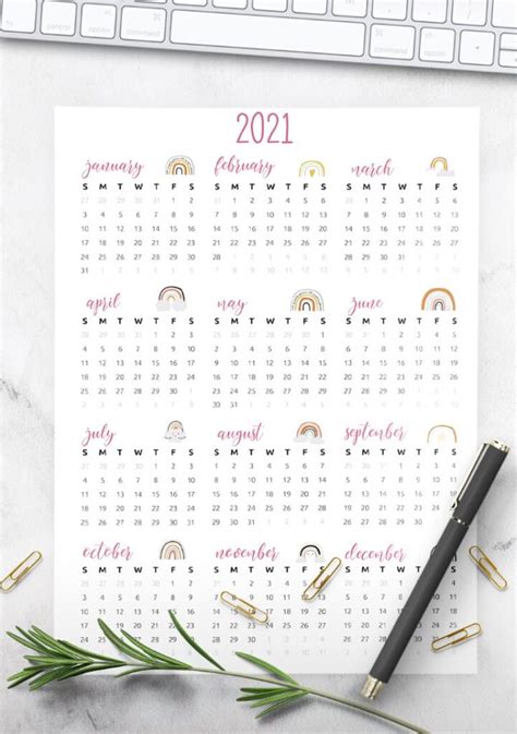 Free Printable 2022 Rainbow Calendar World Of Printables Free
