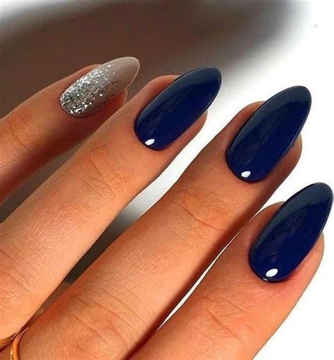 Elegant Navy Blue Nail Colors And Designs For A Super Elegant Look Manicura Manicura De Uñas