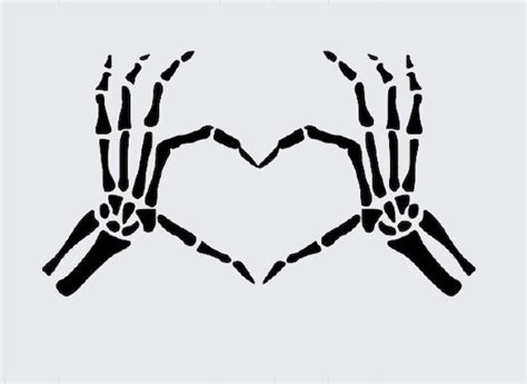 Skeleton Heart Hands Vinyl Decal Halloween Decals Spooky Etsy