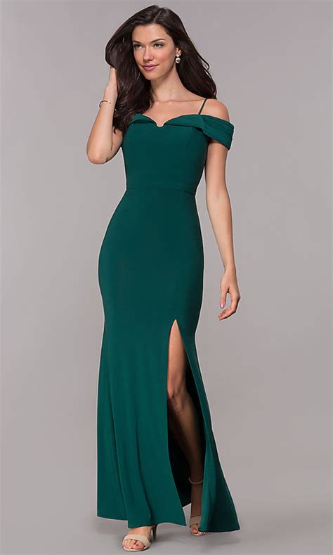 There is something extremely magnetic and gorgeous about long dresses. Formal Off-Shoulder Long Wedding-Guest Dress -PromGirl