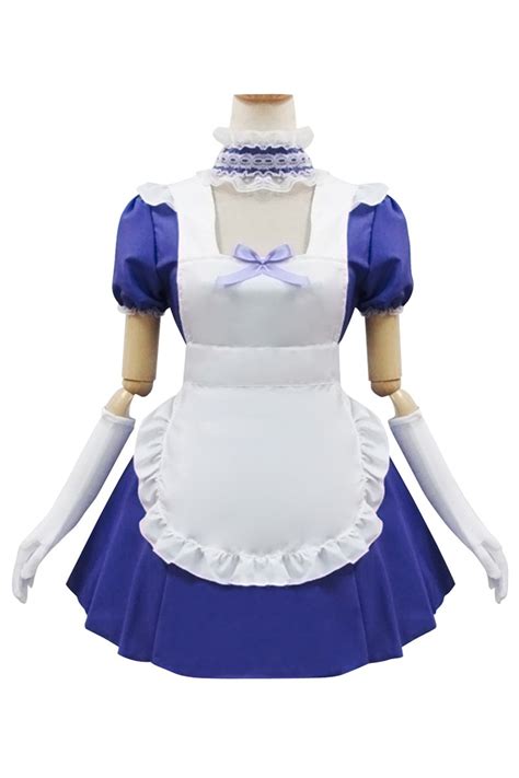 lovely blue white maid lolita dress cosplay costume