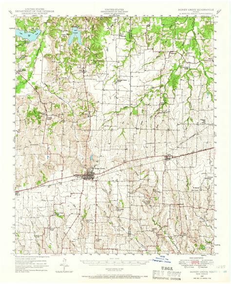 Honey Grove Texas 1947 1966 Usgs Old Topo Map Reprint 15x15 Tx Quad