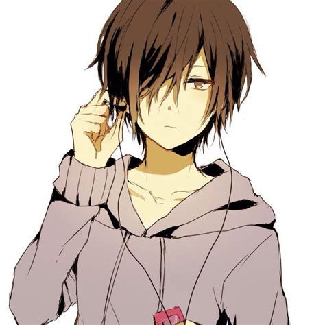 Anime Boy Brown Hair Anime Boy With Headphones Cute Anime Boy