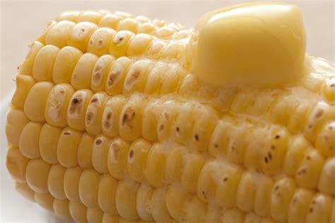 Cooked Corn Cob With Butter On Top Free Stock Image