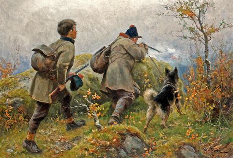 Hunters Painting By Johan Tiren Fine Art America