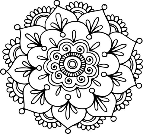 Mandala Coloring Pages Simple Mandala Flower Mandala