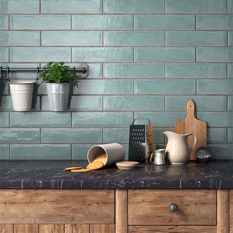 Blue Backsplash Kitchen Kitchen Wall Tiles Green Backsplash