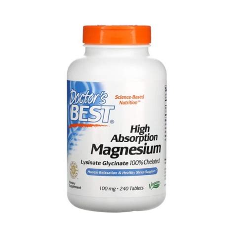 Doctors Best High Absorption Magnesium 100 Mg 120 Or 240 Tablets