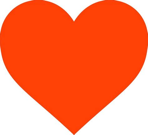 Huge Cut Out Valentine Bright Neon Orange Heart Sticker On White