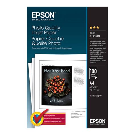 Epson A4 Matte Photo Quality Inkjet Paper 102gsm 100
