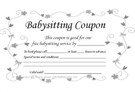 Easy to use word, excel and ppt templates. 12+ Baby Sitting Coupon Templates - PSD, AI, InDesign ...