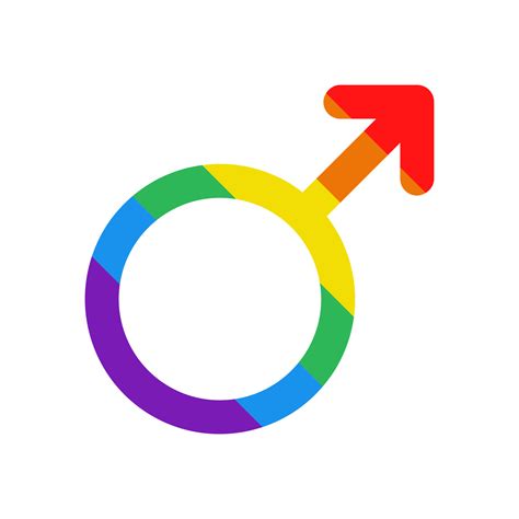 Doodle Male Symbol Mars Sign In Rainbow Colors Lgbtq Plus Pride