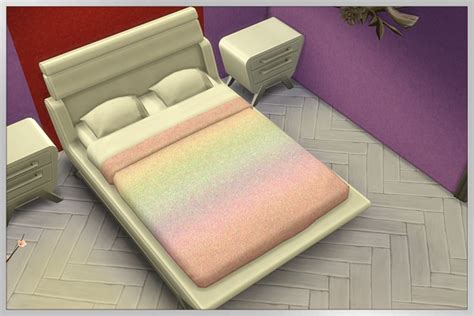 Blackys Sims 4 Zoo Rainbow Color Bed By Cappu • Sims 4 Downloads