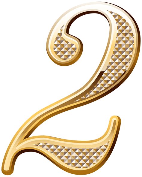 gold deco number two png clipart image png Онлайн продажи