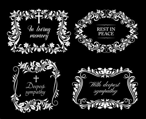 Funeral Vector Frame Or Border With Floral Decor 23837534 Vector Art At