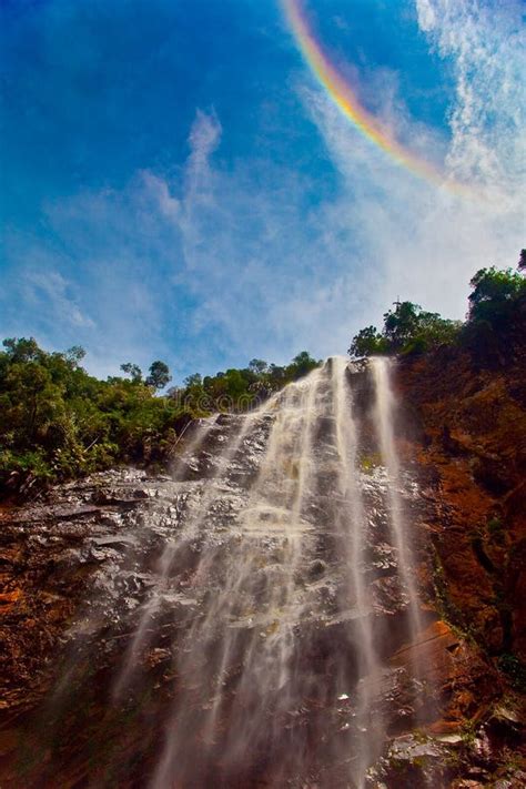 Rainbow Over The Waterfall Stock Photo Image Of Rainbow 15717972