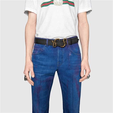 Gucci Leather Belt With Snake Buckle Detail 3 Gucci Leather Belt Gucci