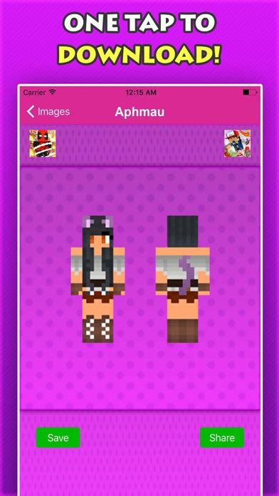 NEW APHMAU SKINS FREE For Minecraft Pocket Edition IPhone App