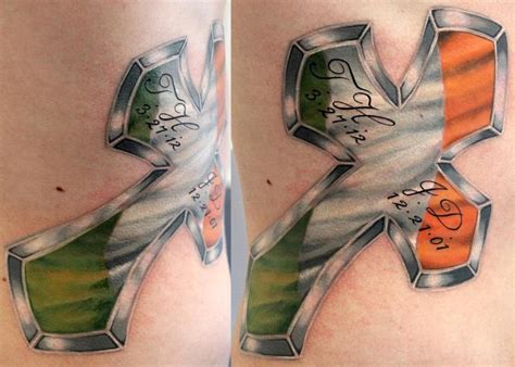 People don't always see it positively, especially in the professional world. Irish Flag in Cross by Talo by Rob Talo : Tattoos