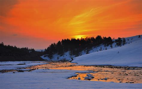 Sunset Pictures Winter Hd Desktop Wallpapers 4k Hd