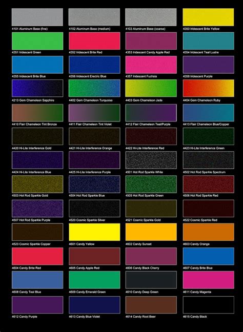 Ppg Metallic Tones Color Chart