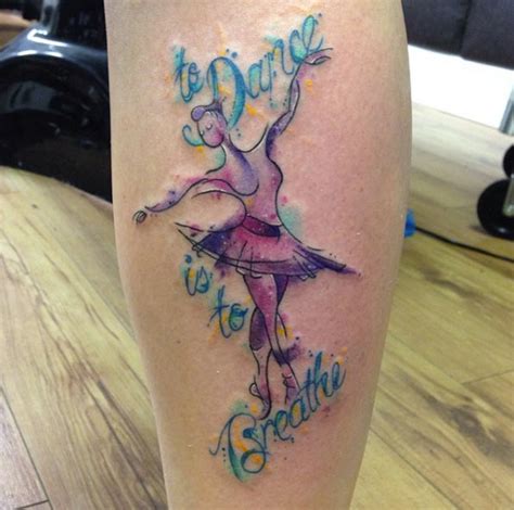 Watercolor Ballet Dancer Tattoo Tatuaggistyle
