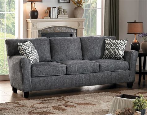 Home Elegance Alain Gray Sofa With 2 Pillows The Classy Home