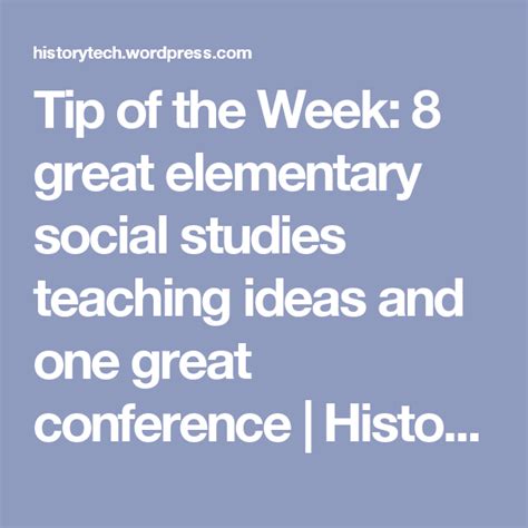 Tip Of The Week 8 Great Elementary Social Studies Teaching Ideas And