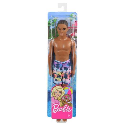 Barbie Beach Ken Doll In Tropical Swimwear Shop Action Figures Dolls At H E B