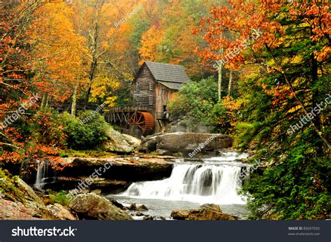 Old Grist Mill In Fall Colors Stock Photo 85697920 Shutterstock