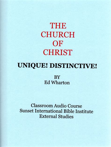 Church Of Christ Study Guide For Classroom Course Wharton Sunset
