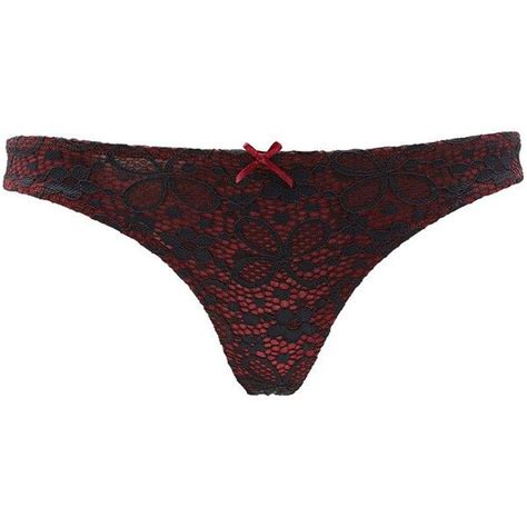 Charlotte Russe Bright Red Combo Caged Lace Thong Panties By Charlotte 3 50 Liked On