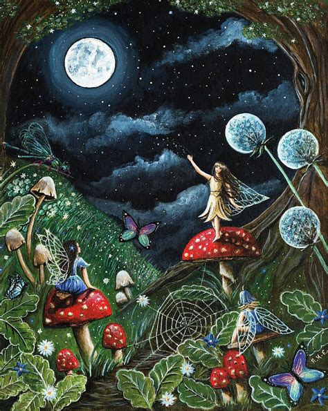 Fairies Painting The Midnight Meeting By Rachel Emmett In 2021