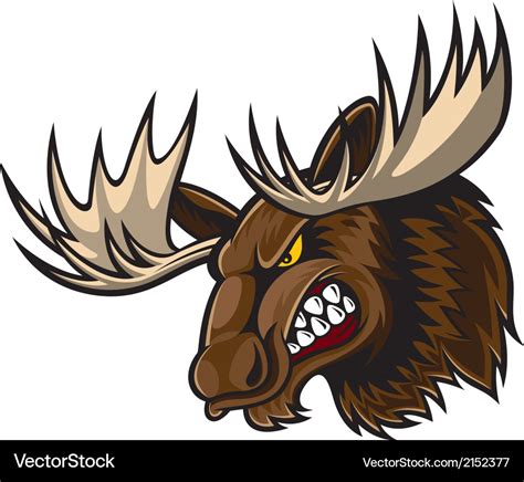 Angry Moose Head Royalty Free Vector Image Vectorstock