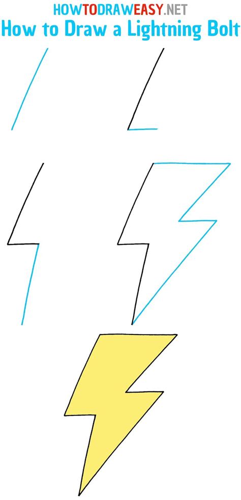 How To Draw A Lightning Bolt Step By Step How To Draw Lightning