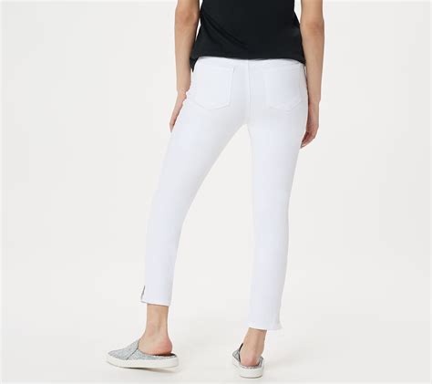 nydj ami skinny ankle jeans with side slits optic white