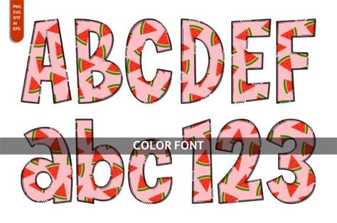 Watermelon Fruit Font By Imagination Switch · Creative Fabrica