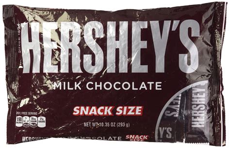 Hersheys Chocolate Bar Milk Chocolate Snack Size Candy Bar Pound