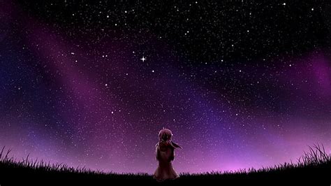 Hd Wallpaper Anime Original Aurora Australis Comet Galaxy Night