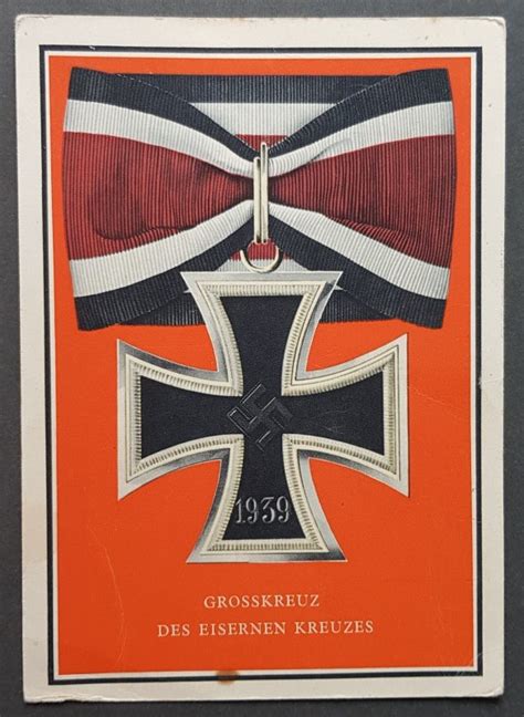 Third 3rd Reich Original Card Ww2 Wehrmacht Grand Cross Of The Iron