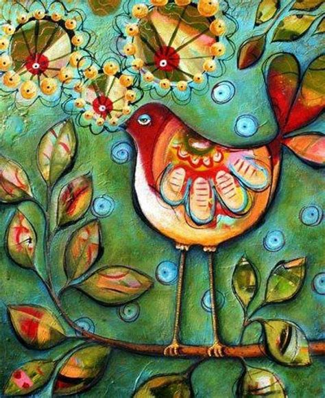 Karla Dornacher Whimsical Art Bird Art Canvas Art