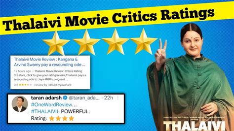 Thalaivi Movie Critics Reviews Thalaivi Movie All Critics Ratings