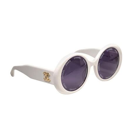 Chanel White Rare 1993 Spring Summer Runway Vintage Sunglasses For Sale
