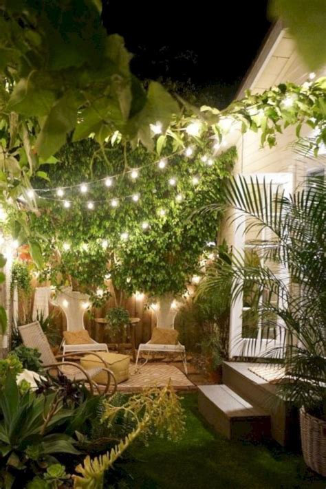 Inspiring Backyard Lighting Ideas For Summer 32 Small Courtyard Gardens
