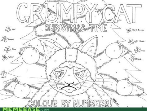 Colour Grumpy Cat By Numbers Grumpy Cat Grumpy Cats