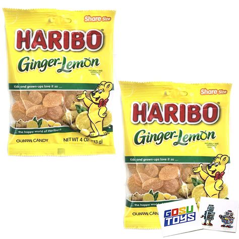 Buy Haribo Ginger Lemon Share Size Gummi Candy 2 Pack With 2 Gosutoys Stickers Online At